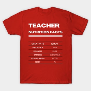 Teacher nutrition facts T-Shirt